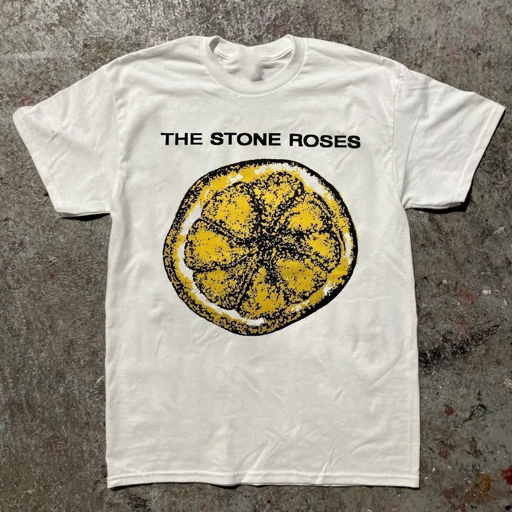 Rare The Stone Roses 90S The Lemon Anthology White Unisex Tshirt